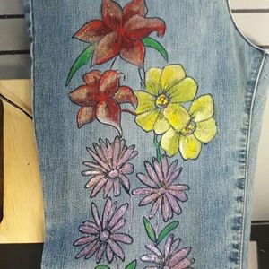Hand Painted Denim Jeans